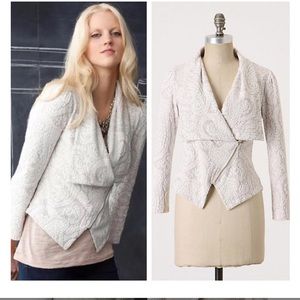 Anthropologie Moth paisley sweater moto zip jacket